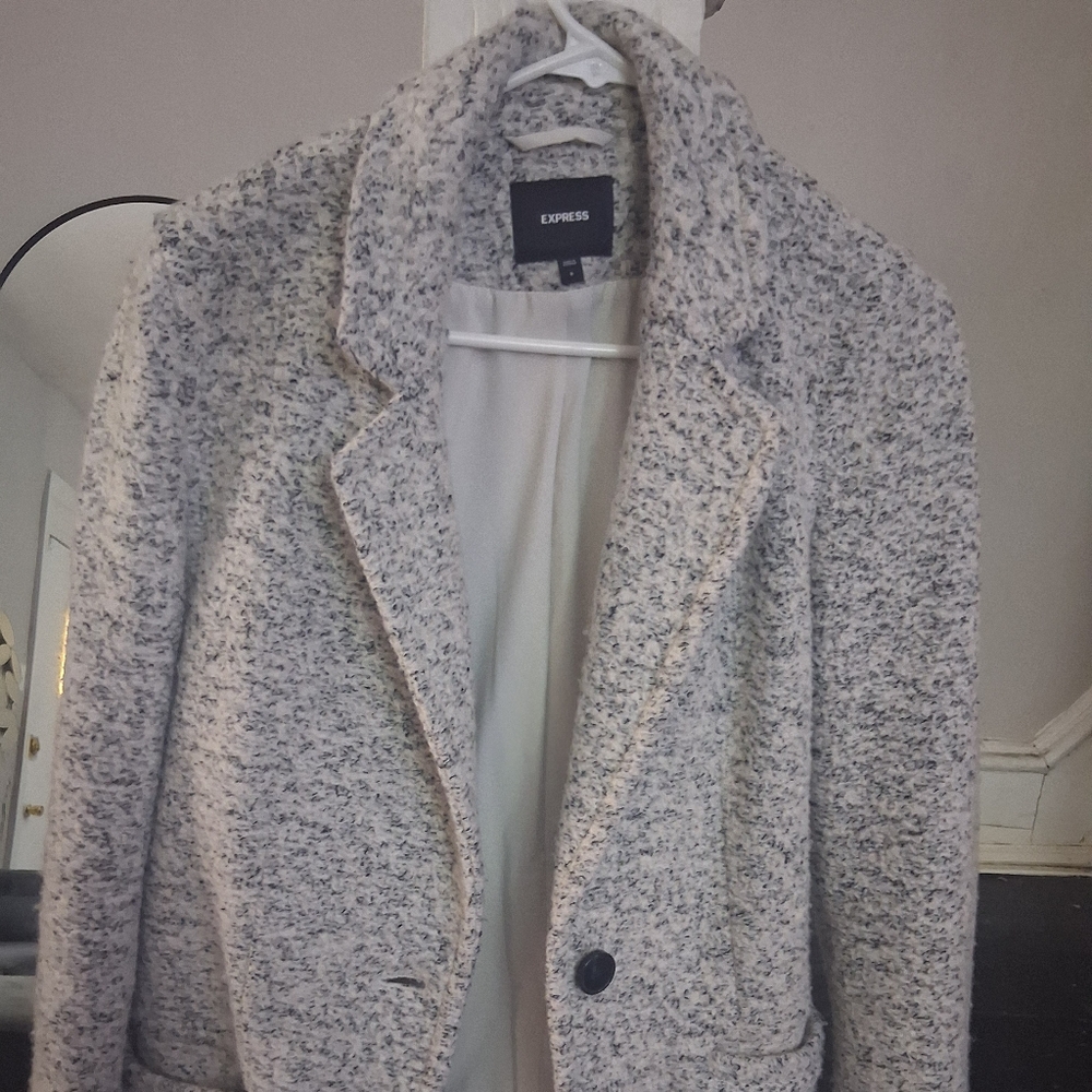 Express Women's Textured Gray Coat